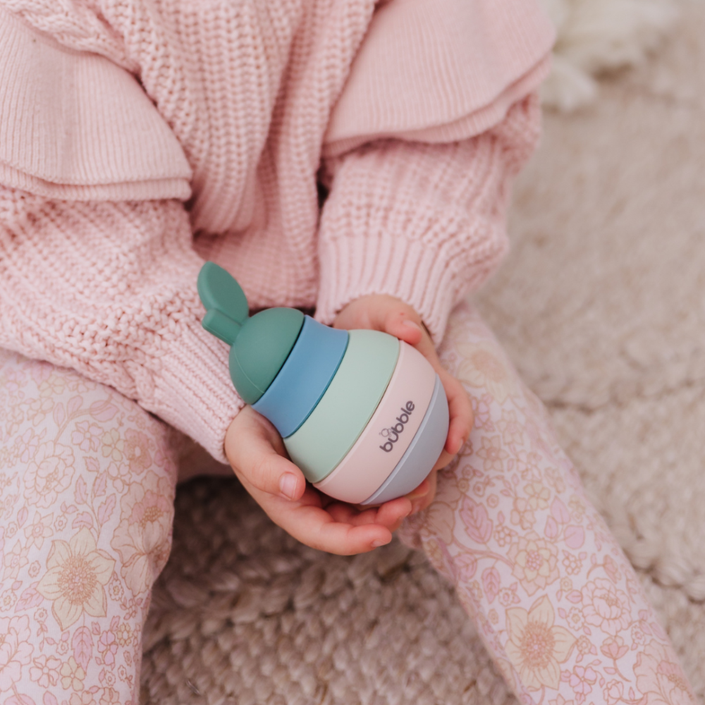 Bubble Silicone Stacking Pear Teether