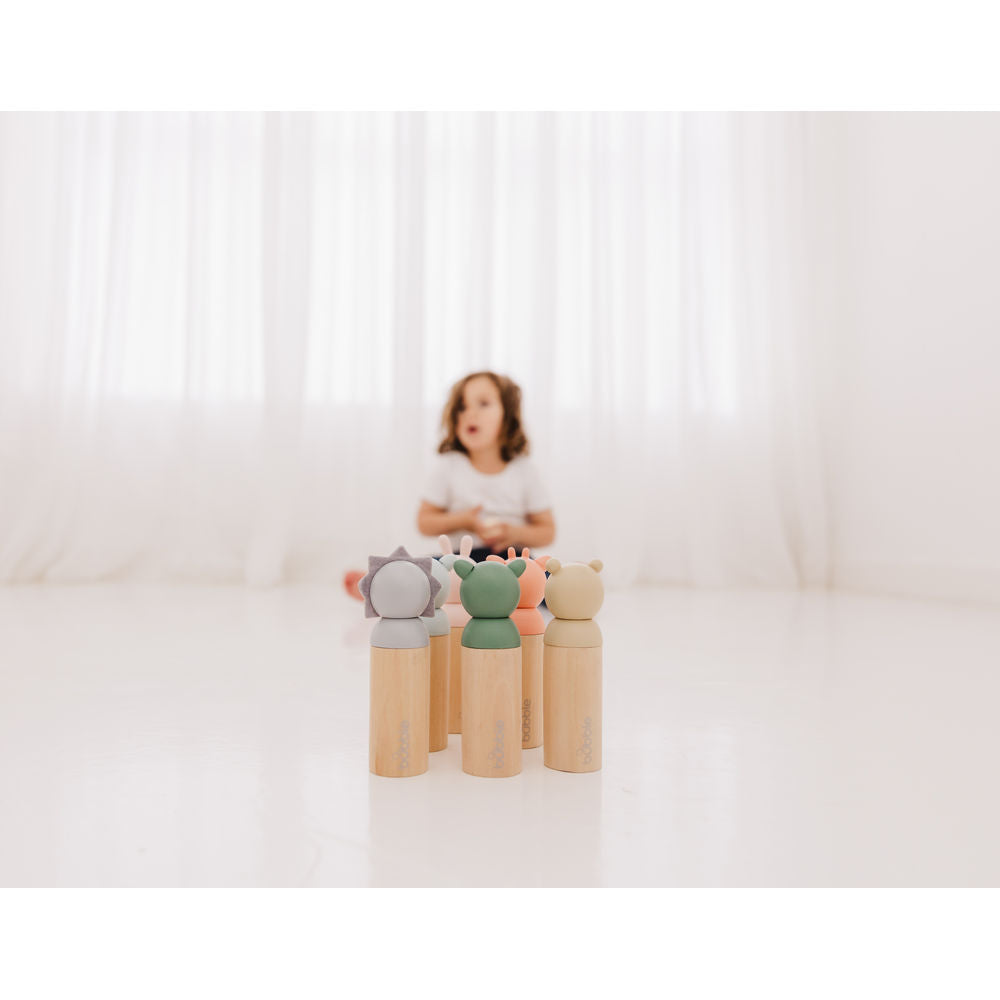 Bubble Wooden Animal Bowling Set