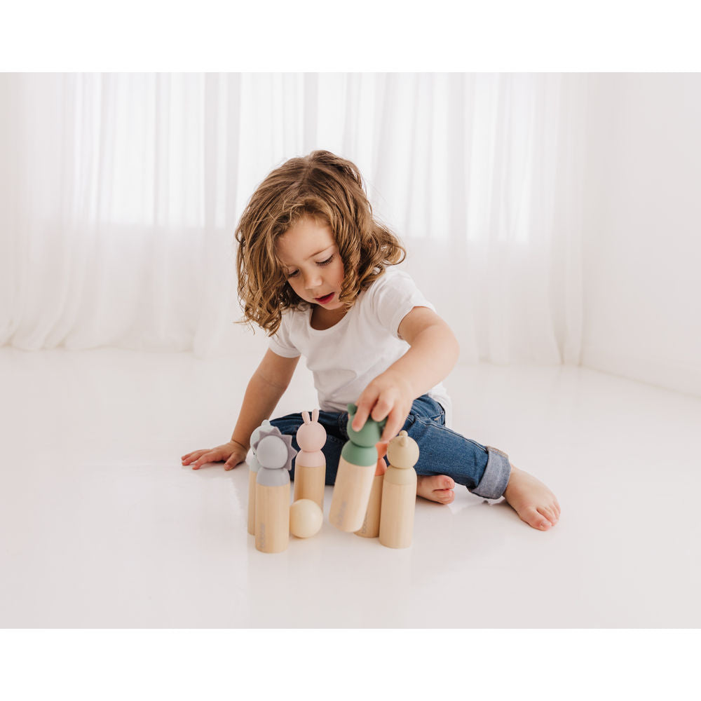 Bubble Wooden Animal Bowling Set
