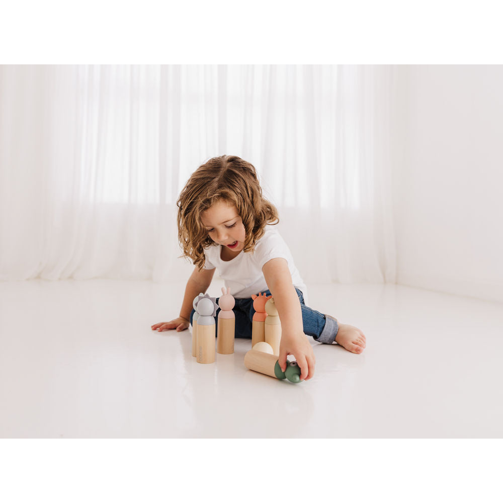 Bubble Wooden Animal Bowling Set
