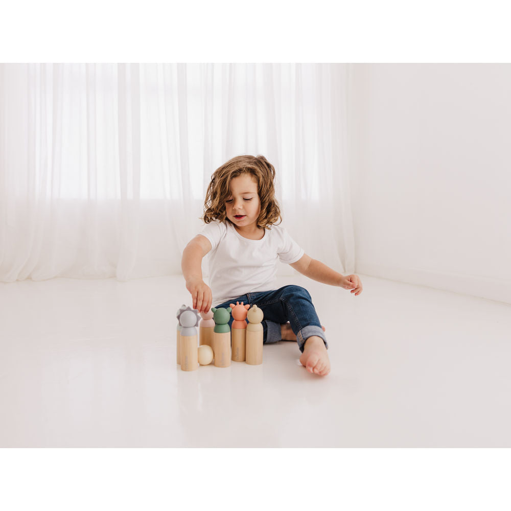 Bubble Wooden Animal Bowling Set
