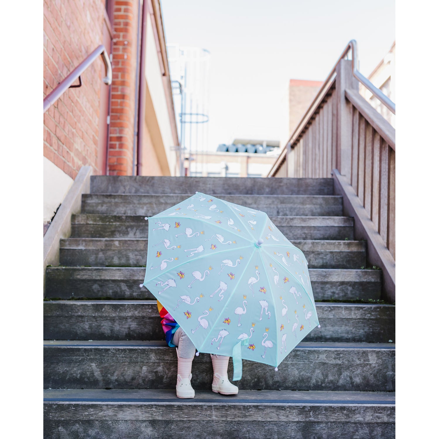Bubble Magical Colour Changing Umbrella - Flamingo