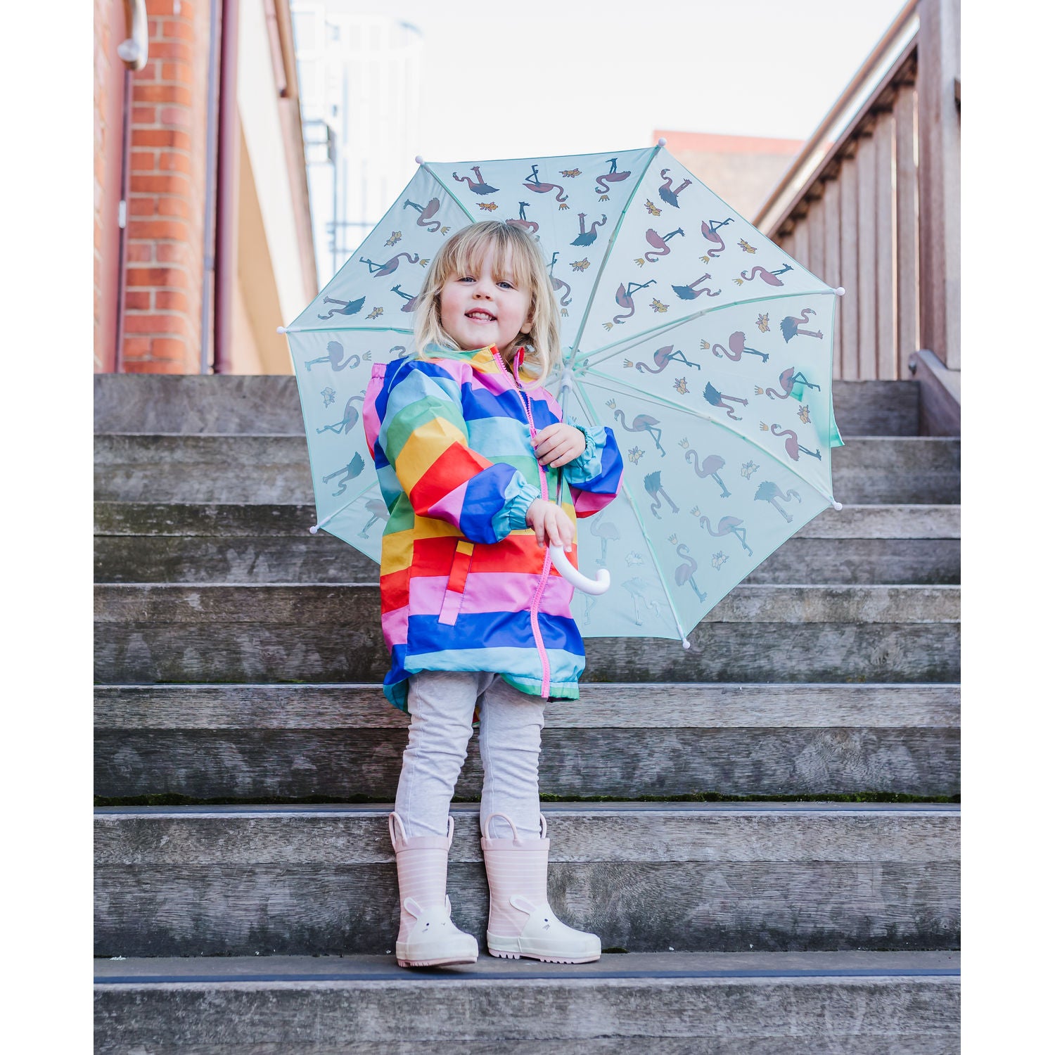 Bubble Magical Colour Changing Umbrella - Flamingo