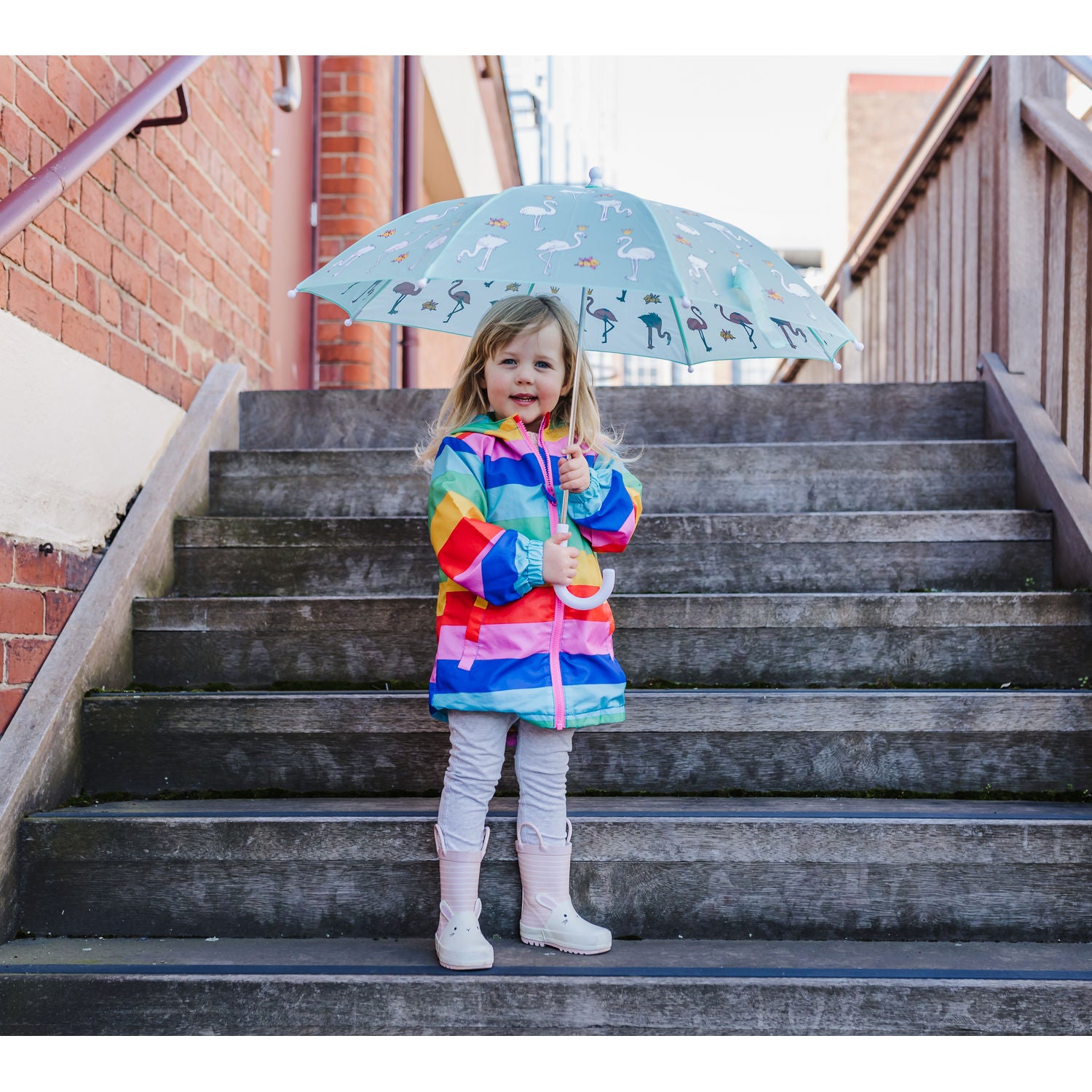 Bubble Magical Colour Changing Umbrella - Flamingo