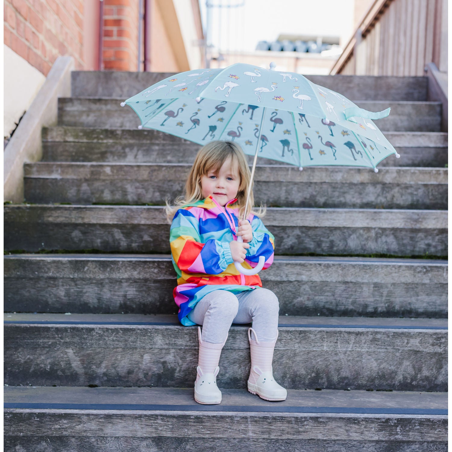 Bubble Magical Colour Changing Umbrella - Flamingo