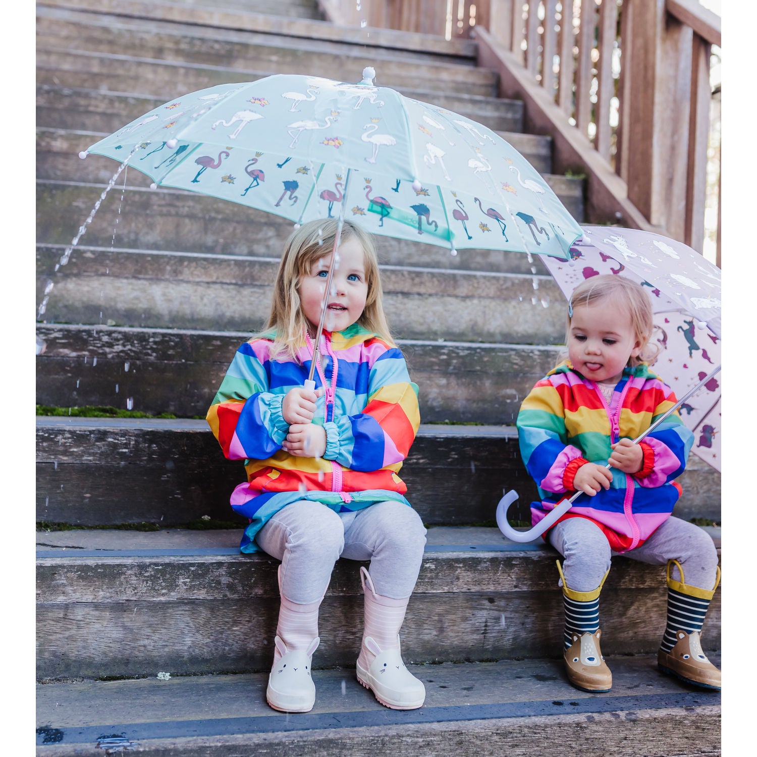 Bubble Magical Colour Changing Umbrella - Flamingo