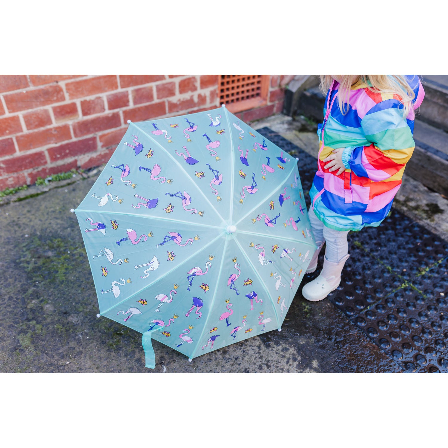 Bubble Magical Colour Changing Umbrella - Flamingo