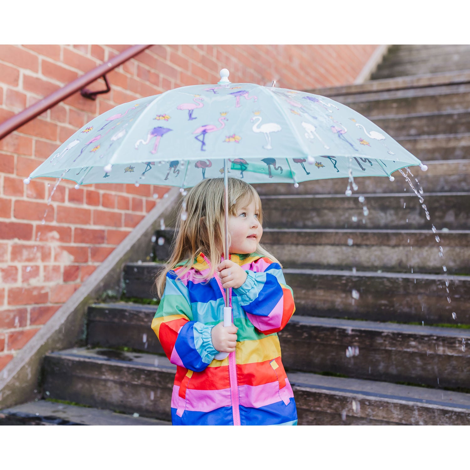 Bubble Magical Colour Changing Umbrella - Flamingo